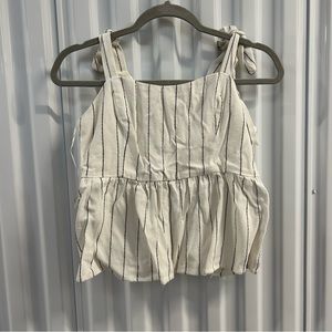 CAREN FORBES Sleeveless Cream Top Size Medium
